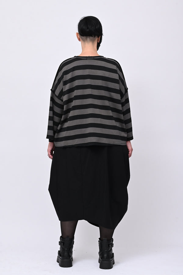 Felpa righe scatola - Nero
