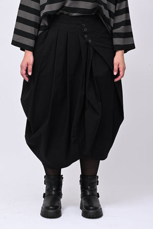 Gonna bottoni pinces - Nero