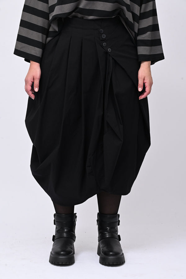 Gonna bottoni pinces - Nero