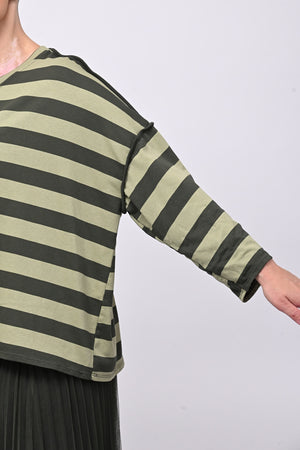 Felpa righe scatola - Militare