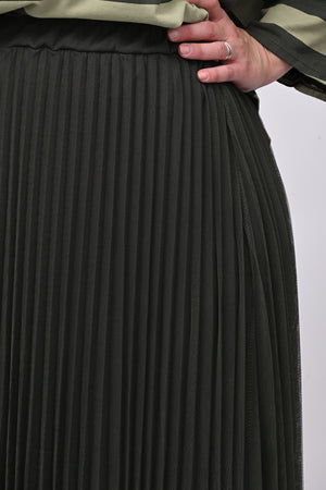 Gonna tulle plisse - Verde militare