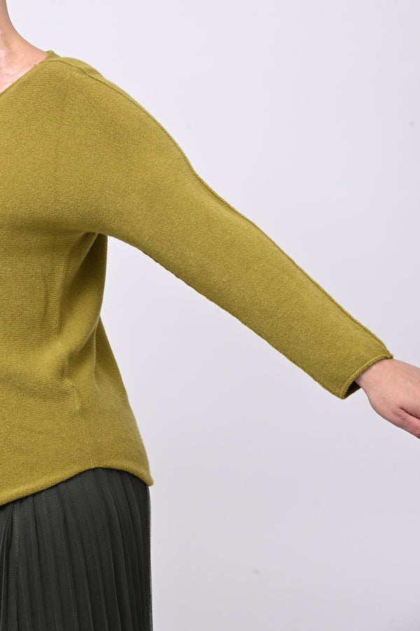 Pull basico scollo V - Lime