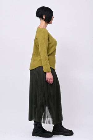 Pull basico scollo V - Lime