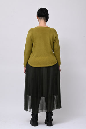Pull basico scollo V - Lime