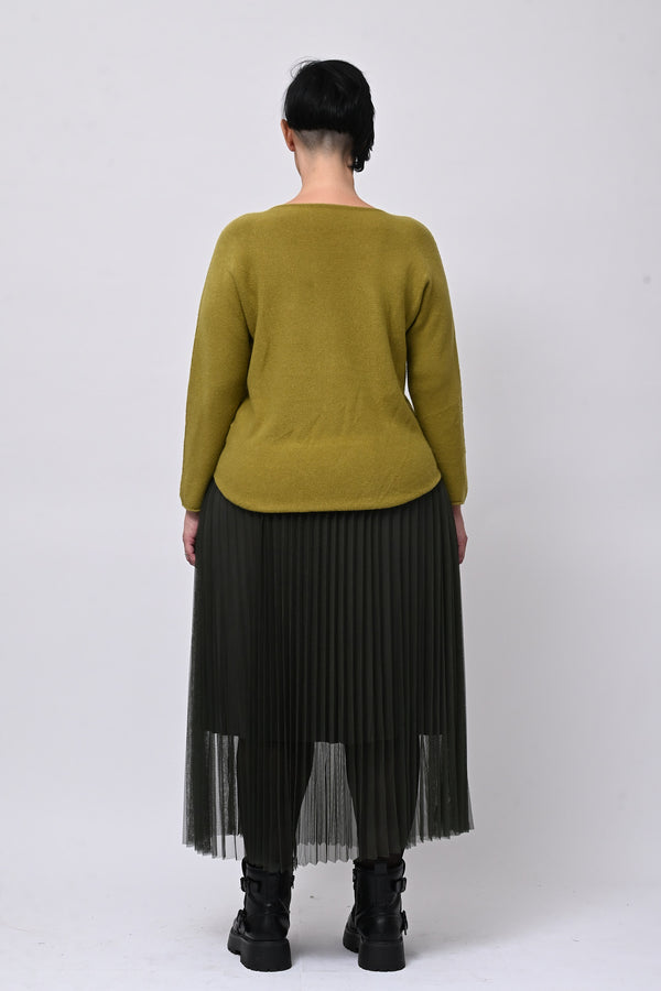 Pull basico scollo V - Lime