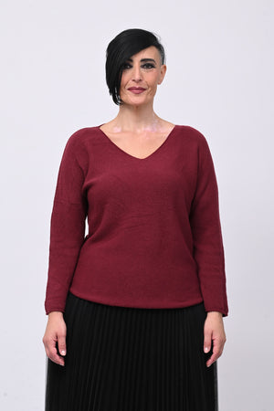 Pull basico scollo V - Vino