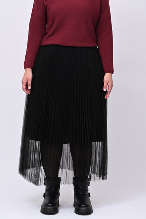 Gonna tulle plisse - Nero