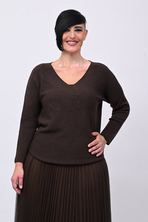 Pull basico scollo V - Moro
