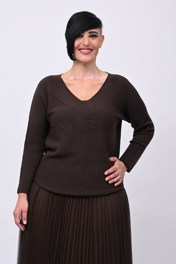 Pull basico scollo V - Moro