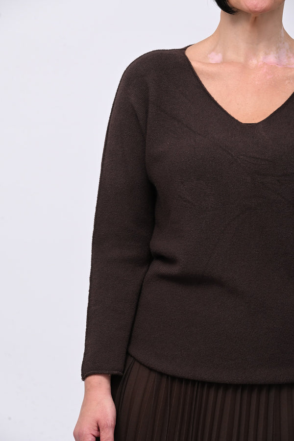 Pull basico scollo V - Moro