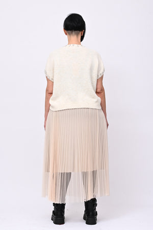 Gonna tulle plisse - Greige