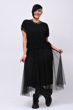 Gonna tulle ruota - Nero
