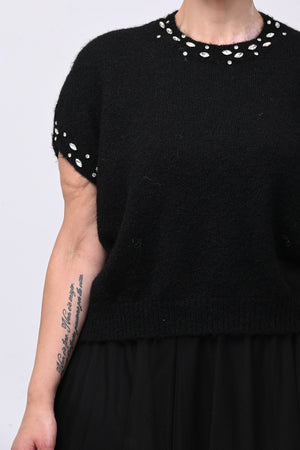 Pull angora strass - Nero