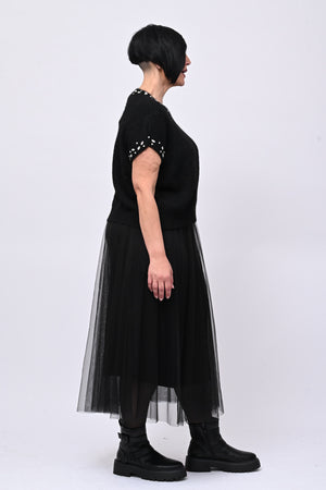 Pull angora strass - Nero