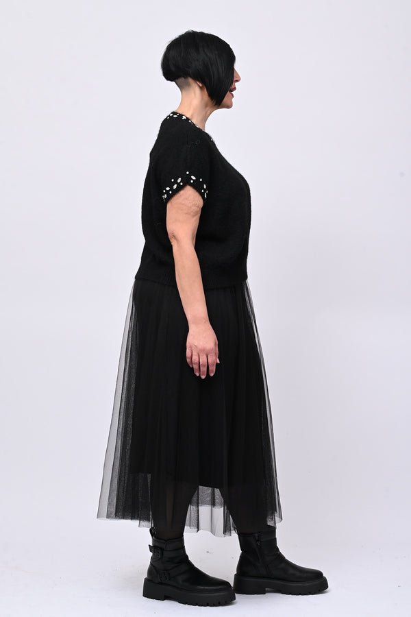 Pull angora strass - Nero
