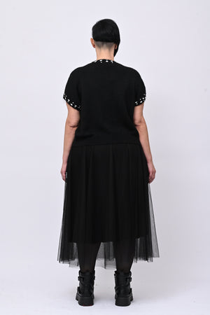 Pull angora strass - Nero