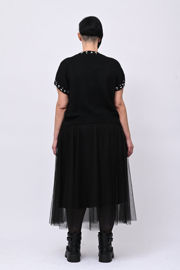Pull angora strass - Nero