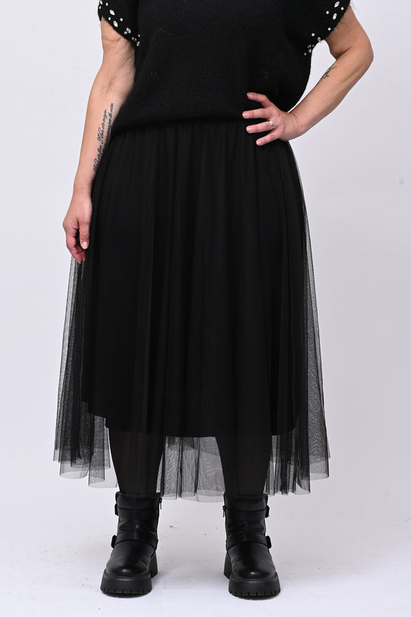 Gonna tulle ruota - Nero