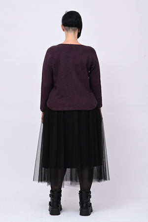 Pull basico scollo V - Melanzana