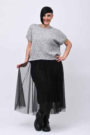 Pull angora strass - Grigio