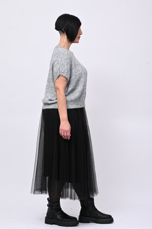 Pull angora strass - Grigio