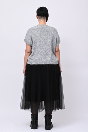 Pull angora strass - Grigio