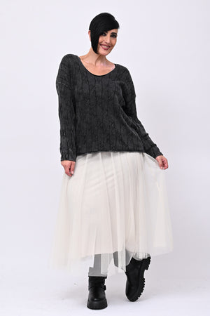 Gonna tulle ruota - Greige