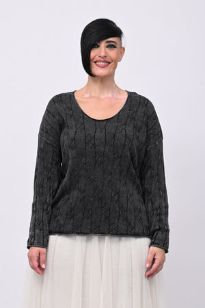 Pull cotone trecce - Grigio piombo