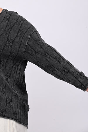 Pull cotone trecce - Grigio piombo