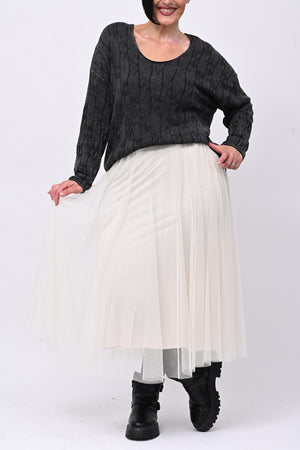 Gonna tulle ruota - Greige
