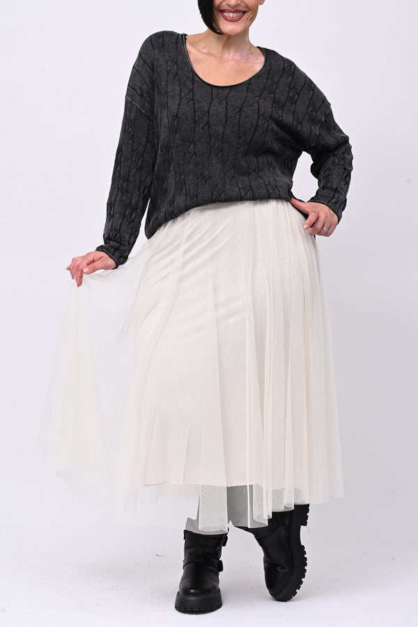 Gonna tulle ruota - Greige