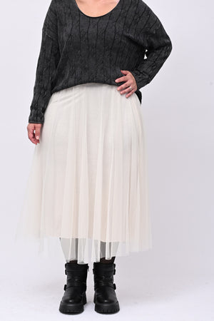 Gonna tulle ruota - Greige