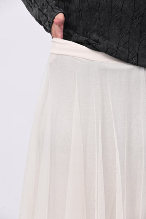 Gonna tulle ruota - Greige