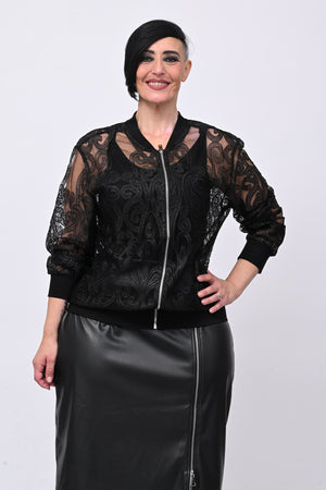 Bomber pizzo - Nero