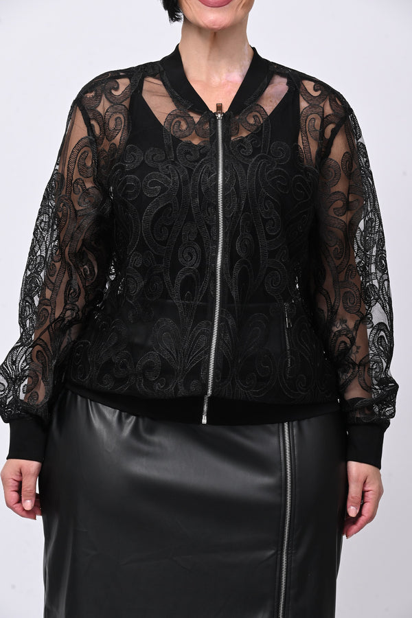 Bomber pizzo - Nero
