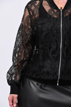 Bomber pizzo - Nero