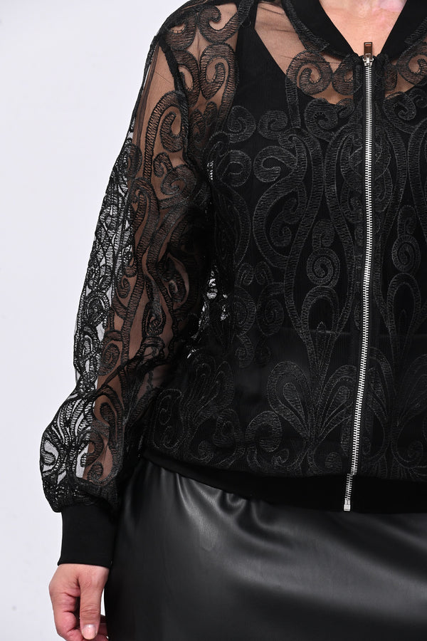 Bomber pizzo - Nero