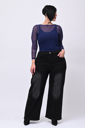 Maglia tulle lunga - Lavagna