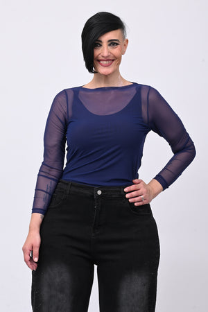 Maglia tulle lunga - Lavagna