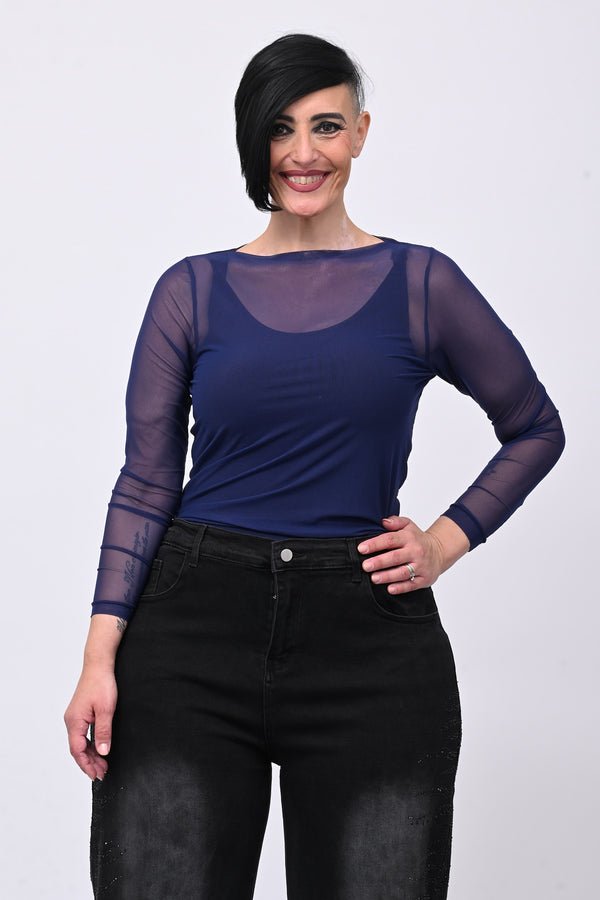 Maglia tulle lunga - Lavagna