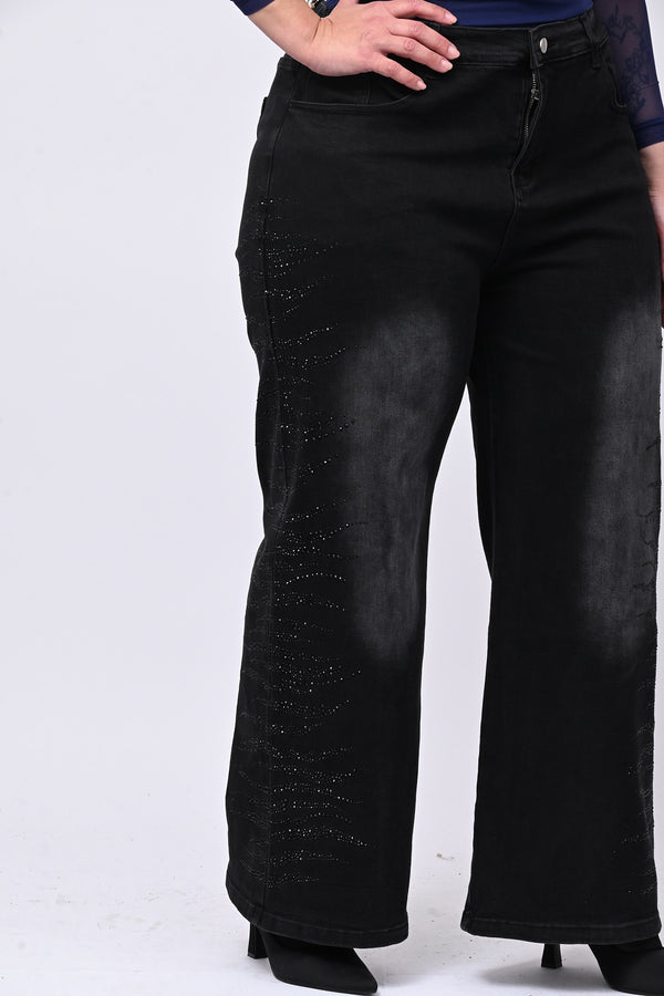Jeans nero strass - Nero