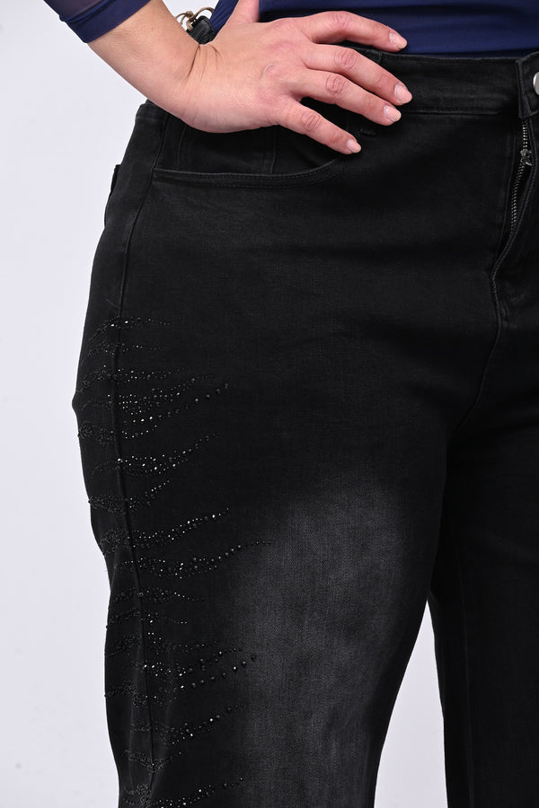 Jeans nero strass - Nero