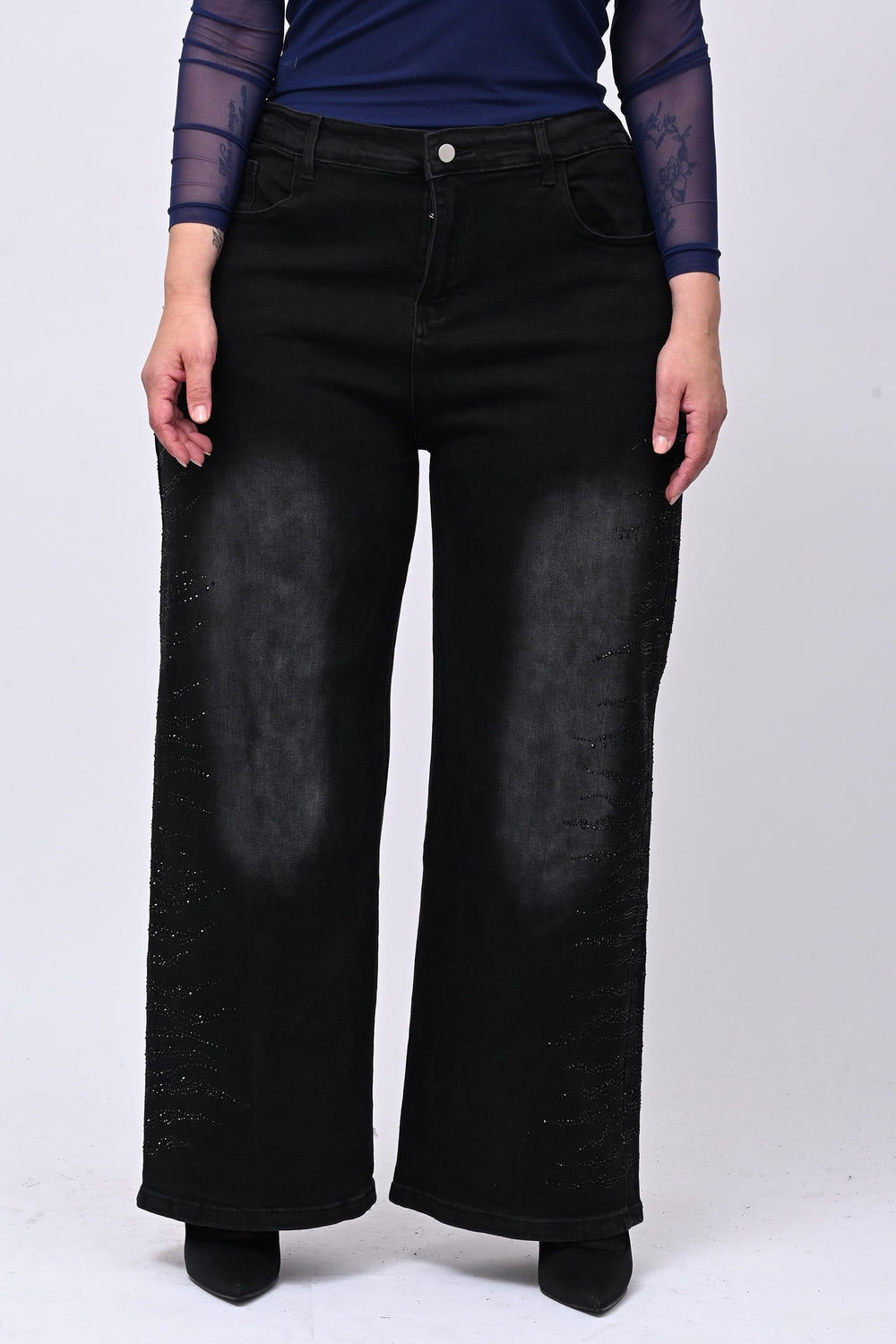 Jeans nero strass - Nero