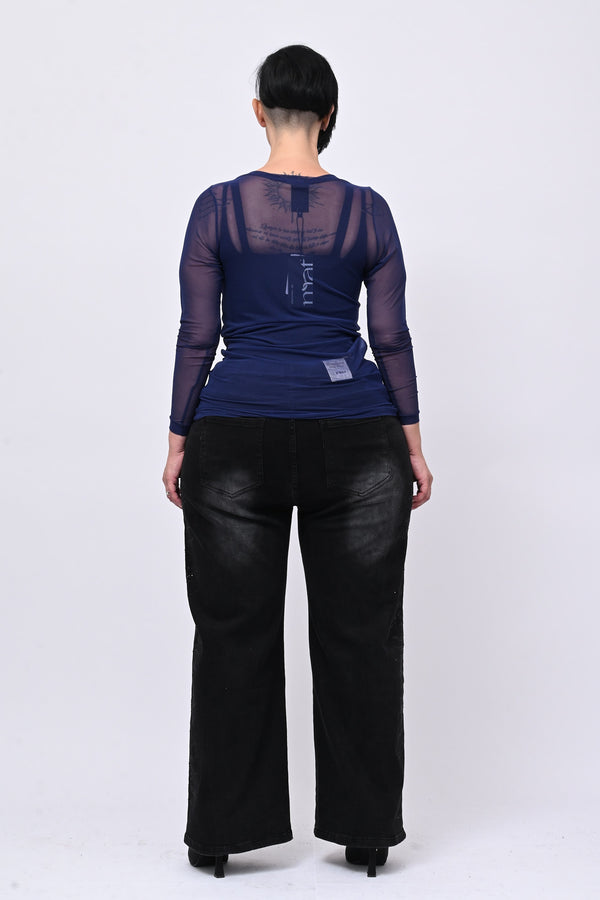 Jeans nero strass - Nero