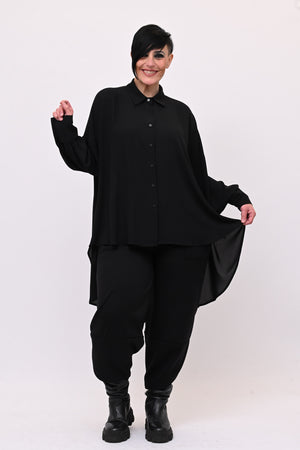 Maxi camicia coda - Nero