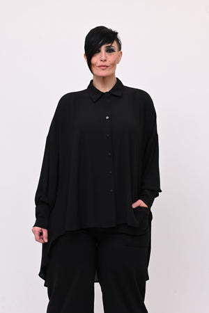 Maxi camicia coda - Nero