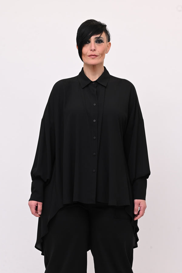 Maxi camicia coda - Nero