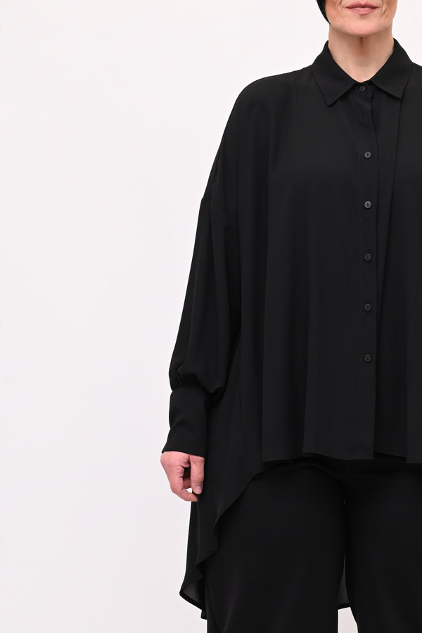 Maxi camicia coda - Nero