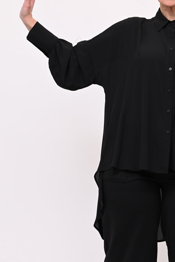 Maxi camicia coda - Nero