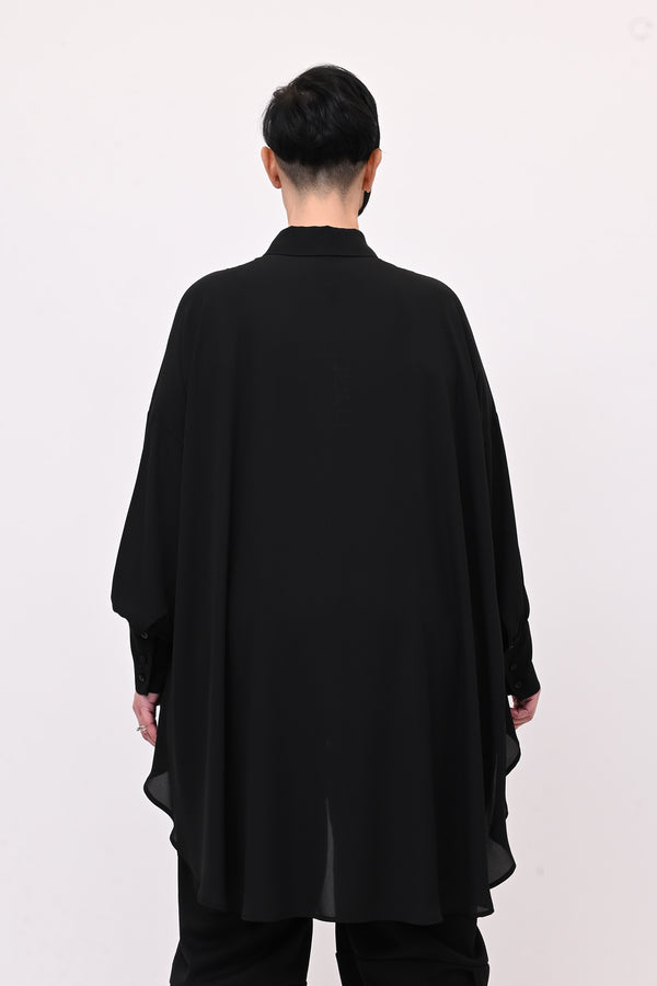 Maxi camicia coda - Nero